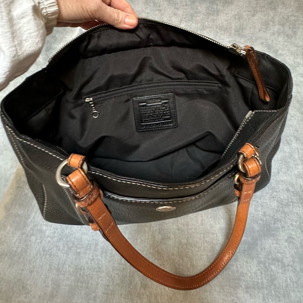 COACH Chelsea Pebbled Black Leather Tote - Picture 13 of 14